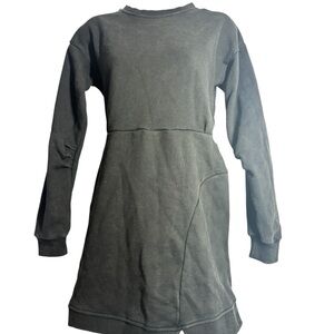 Black Long Sleeve Sweatshirt Dress